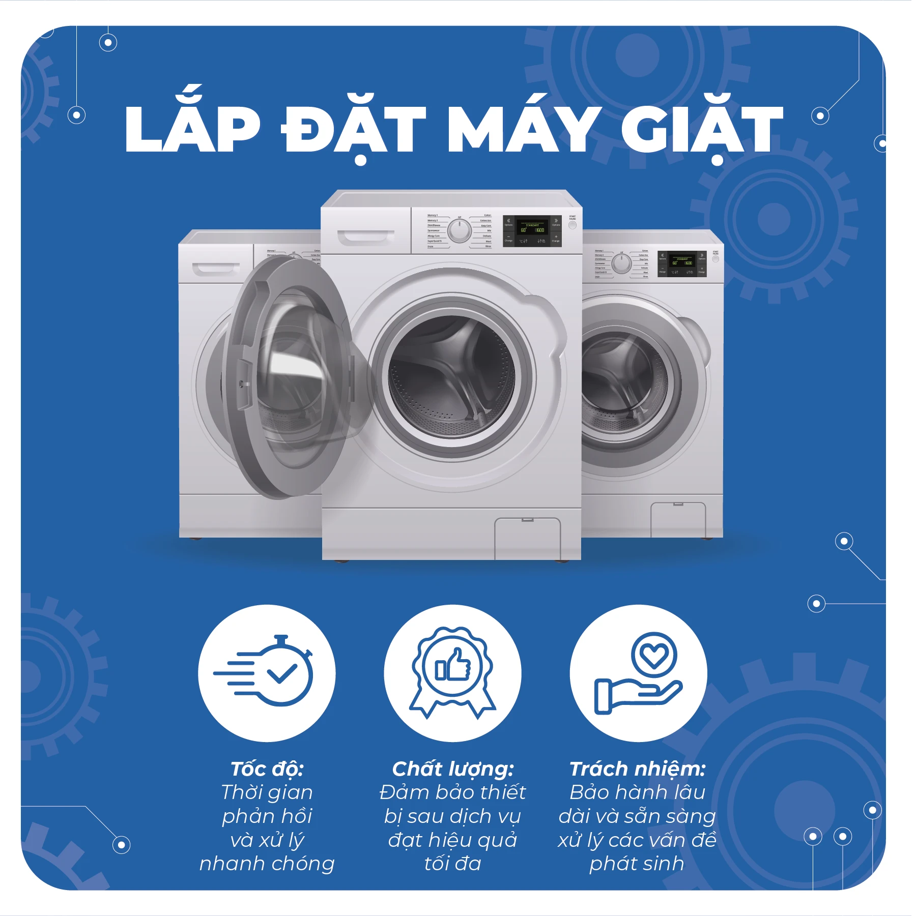 Lắp đặt máy giặt - máy sấy